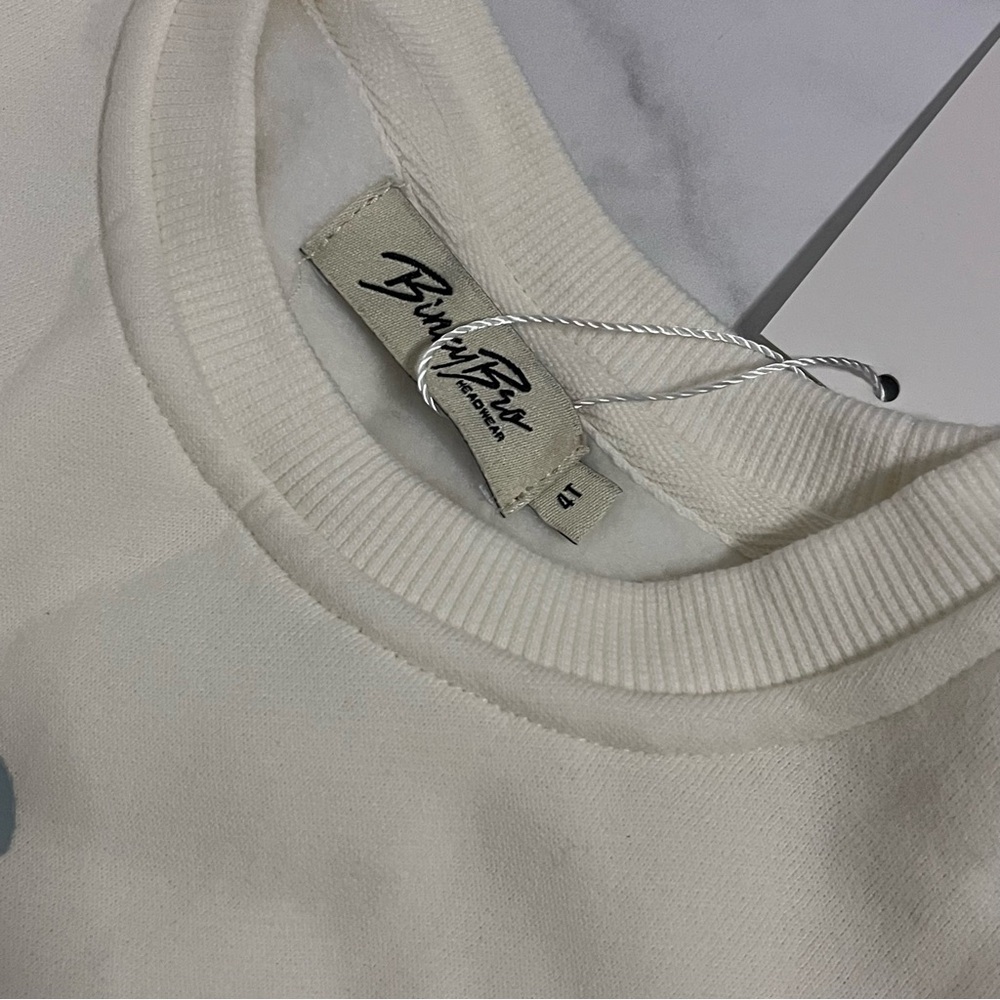 New Binky Bro x Quicksilver Mountain Crewneck Sweatshirt in White 4T - Picture 4 of 5